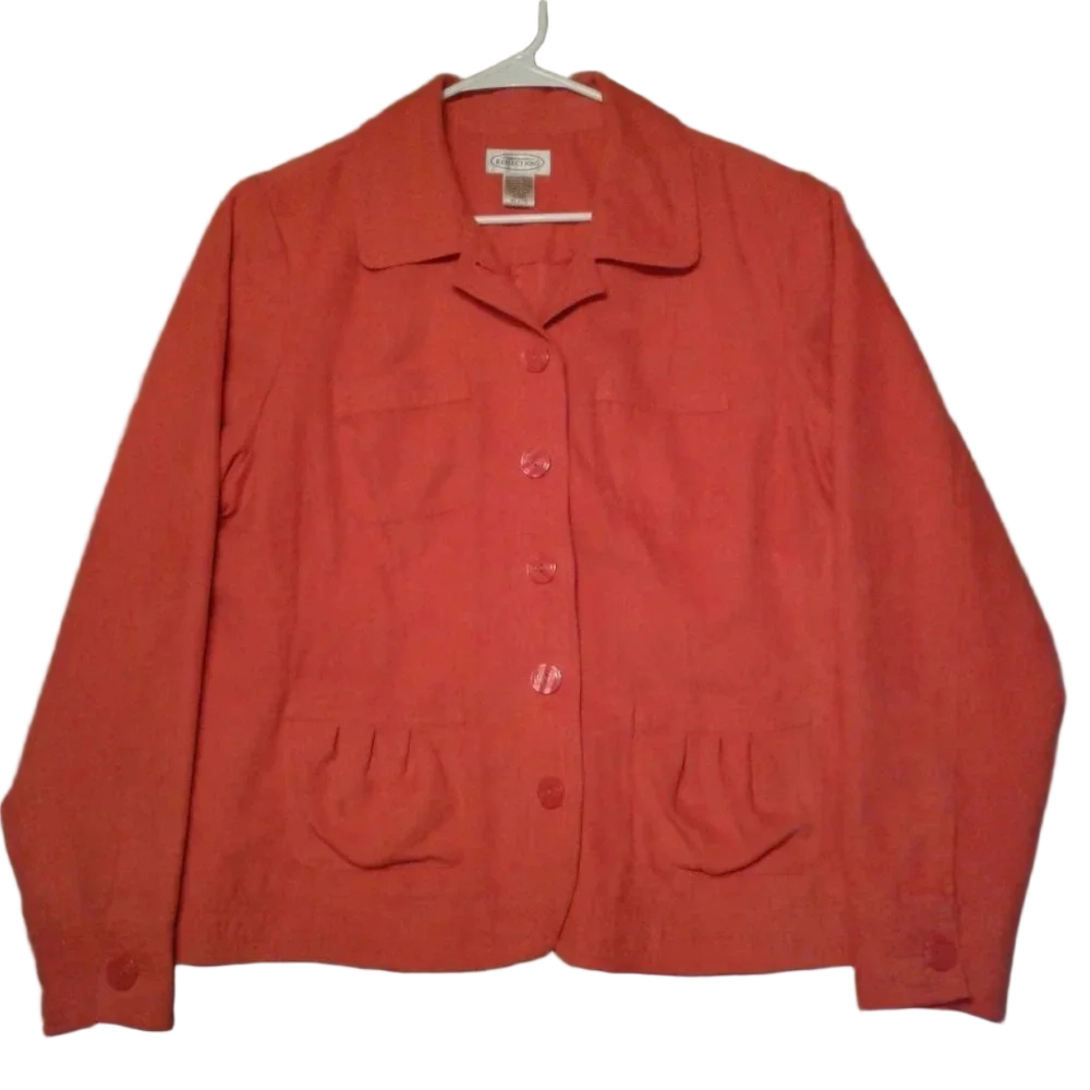 Women's  Reddish Orange Northern Reflections Jacket with pockets Size XL